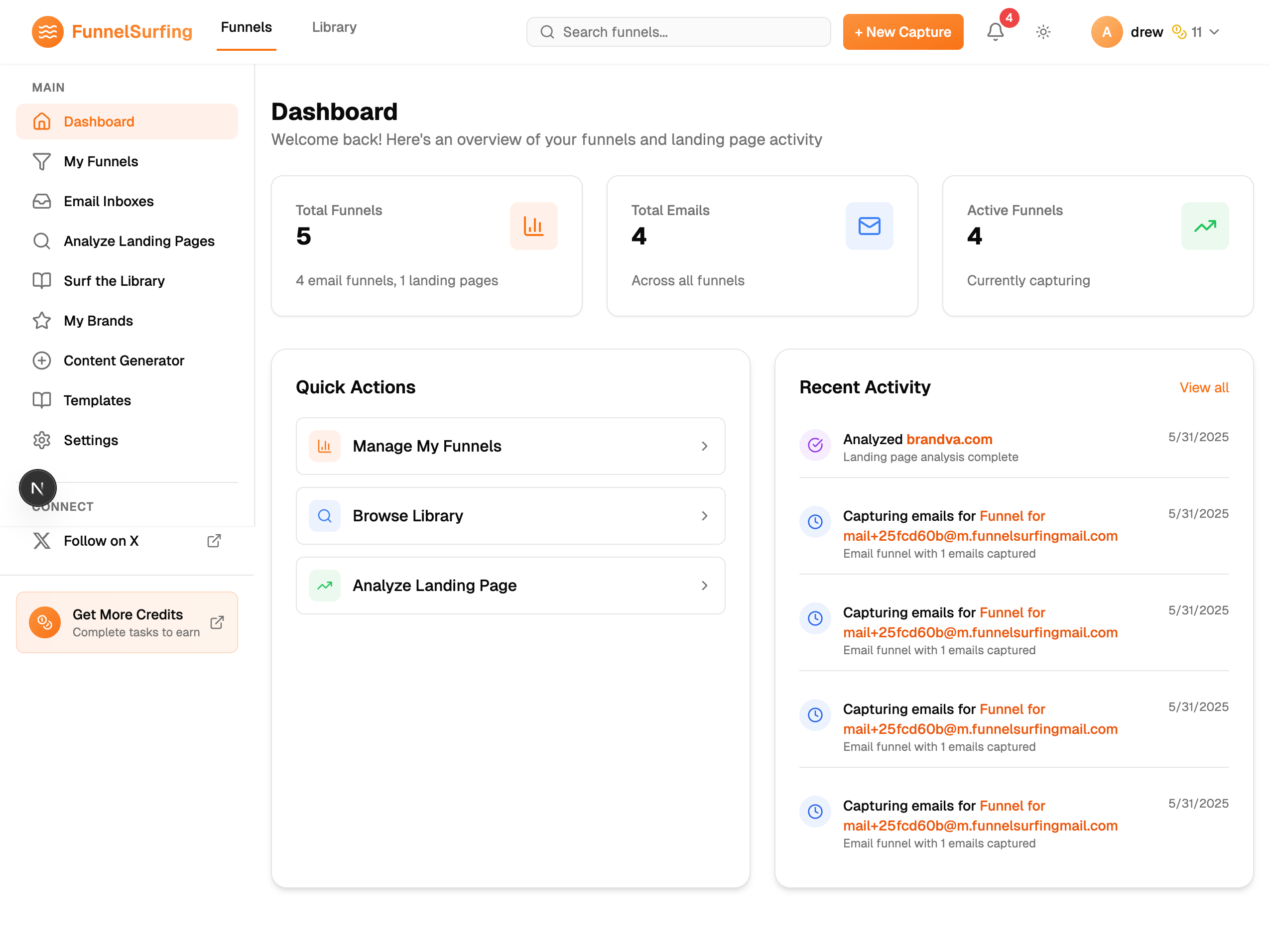 Dashboard screenshot